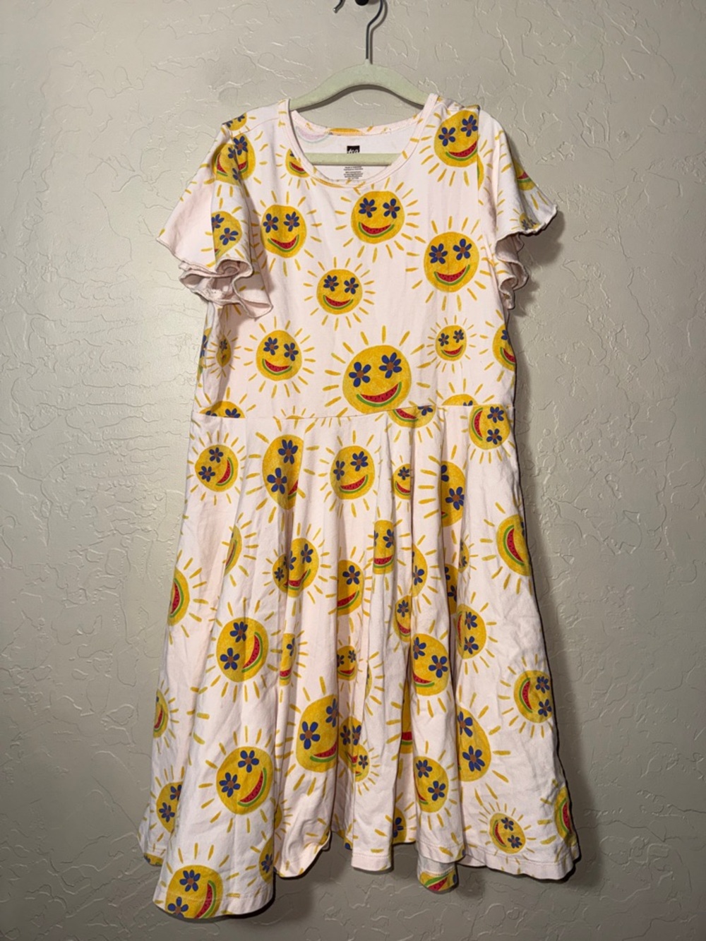 Tea collection girls  smiley sun graphic swing dress size 14